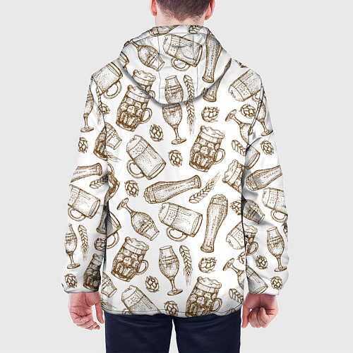 Мужская куртка Beer - hops and malt / 3D-Белый – фото 4