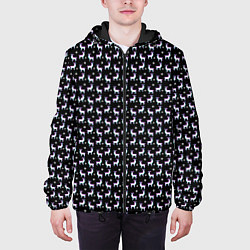 Куртка с капюшоном мужская Glitch свитер с оленями, цвет: 3D-черный — фото 2