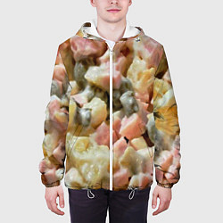 Куртка с капюшоном мужская Салат оливье, цвет: 3D-белый — фото 2