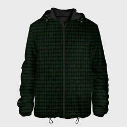 Куртка с капюшоном мужская Однотонный двоичный код, цвет: 3D-черный