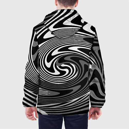 Мужская куртка Black and white abstract pattern / 3D-Белый – фото 4