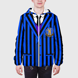 Куртка с капюшоном мужская Ученик академии Невермор: униформа, цвет: 3D-белый — фото 2