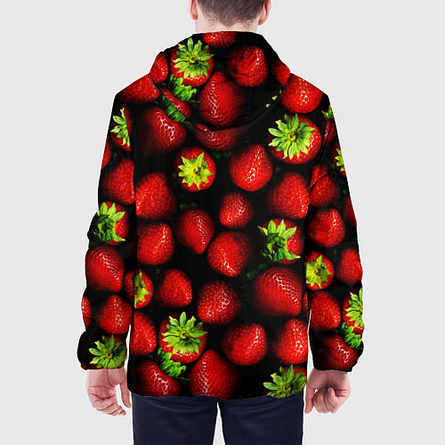 Мужская куртка Клубничка - ягоды / 3D-Белый – фото 4
