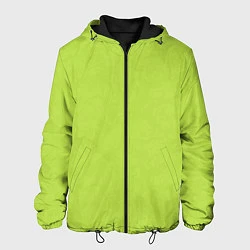 Куртка с капюшоном мужская Текстурированный ярко зеленый салатовый, цвет: 3D-черный