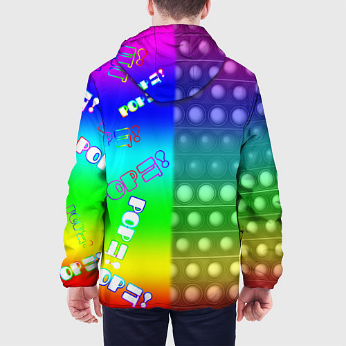 Мужская куртка Pop it радуга / 3D-Белый – фото 4