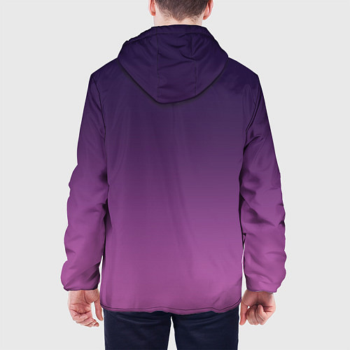 Мужская куртка Пурпурный-лиловый градиент / 3D-Белый – фото 4