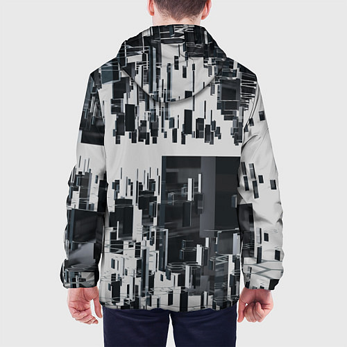 Мужская куртка Геометрическое множество объёмных чёрно-белых фигу / 3D-Черный – фото 4