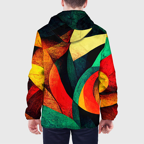 Мужская куртка Текстурированная цветная абстракция / 3D-Белый – фото 4