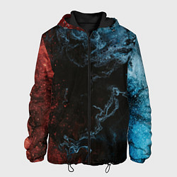 Куртка с капюшоном мужская Красно синее небо, цвет: 3D-черный