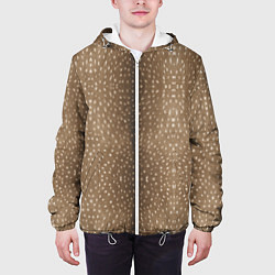 Куртка с капюшоном мужская Текстура шкуры пятнистого оленя, цвет: 3D-белый — фото 2