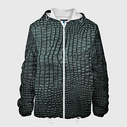 Куртка с капюшоном мужская Кожа крокодила - fashion, цвет: 3D-белый
