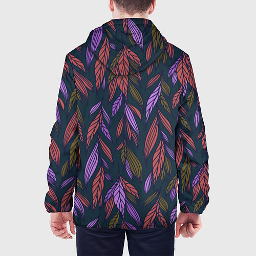 Мужская куртка Лиственный узор / 3D-Белый – фото 4