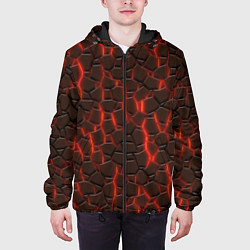 Куртка с капюшоном мужская Лава и камни, цвет: 3D-черный — фото 2