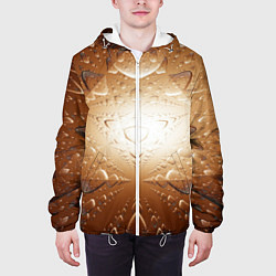Куртка с капюшоном мужская Абстрактное изображение солнца, цвет: 3D-белый — фото 2