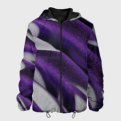 Куртка с капюшоном мужская Фиолетовые волны, цвет: 3D-черный