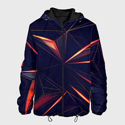 Куртка с капюшоном мужская Темная абстракция треугольники, цвет: 3D-черный