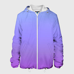 Куртка с капюшоном мужская Фиолетовый градиент, цвет: 3D-белый