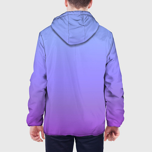 Мужская куртка Фиолетовый градиент / 3D-Белый – фото 4