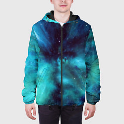 Куртка с капюшоном мужская Вселенная, цвет: 3D-черный — фото 2