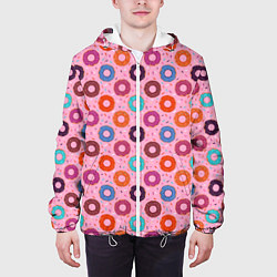 Куртка с капюшоном мужская Вкусные пончики, цвет: 3D-белый — фото 2