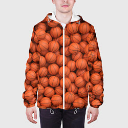 Куртка с капюшоном мужская Баскетбольные мячи, цвет: 3D-белый — фото 2