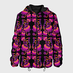 Куртка с капюшоном мужская Инопланетные цветы, цвет: 3D-черный