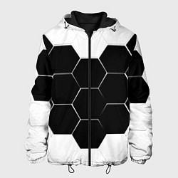 Куртка с капюшоном мужская Абстракция текстура соты, цвет: 3D-черный