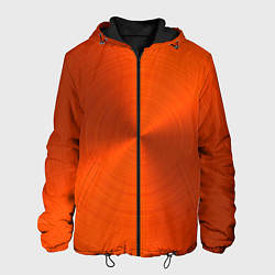 Куртка с капюшоном мужская Оранжевый волнообразный дисковый узор, цвет: 3D-черный