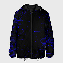Куртка с капюшоном мужская Абстрактный цифровой фон, цвет: 3D-черный