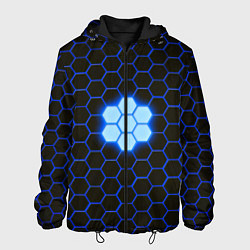 Куртка с капюшоном мужская Сталь железные соты абстрактные, цвет: 3D-черный