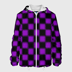 Мужская куртка Фиолетовый черный узор Шахматка