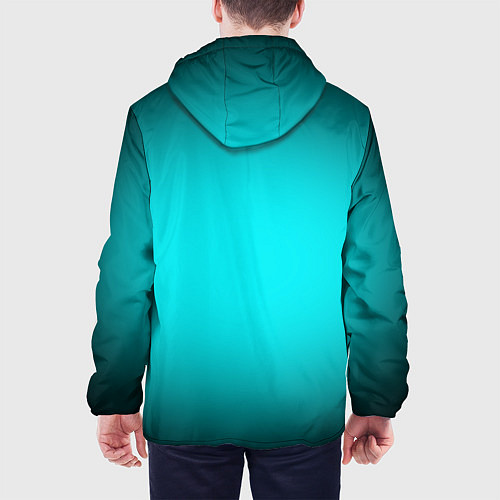 Мужская куртка Неоновый синий градиент / 3D-Черный – фото 4