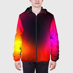 Куртка с капюшоном мужская Абстрактная текстура, цвет: 3D-черный — фото 2