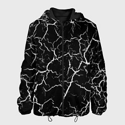Куртка с капюшоном мужская Треснувшая текстура, цвет: 3D-черный