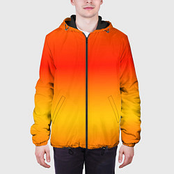 Куртка с капюшоном мужская Переливы оранжевого, цвет: 3D-черный — фото 2
