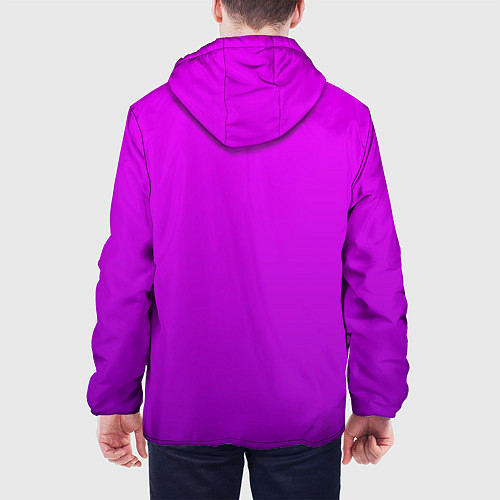 Мужская куртка Ярко-фиолетовый градиент / 3D-Белый – фото 4