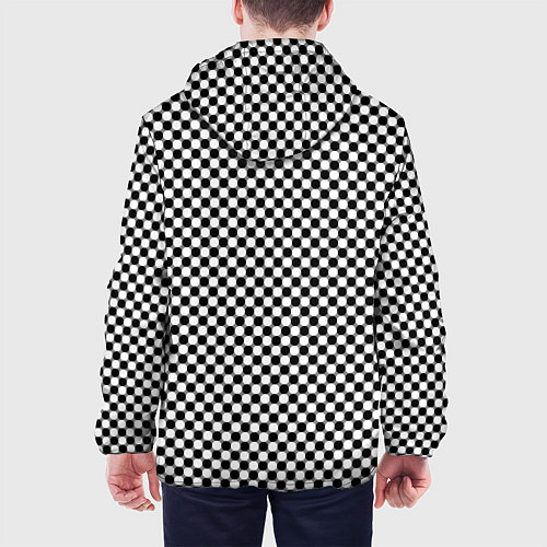 Мужская куртка Шахматная клетка иллюзия / 3D-Белый – фото 4