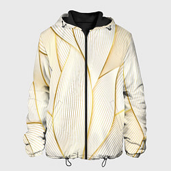 Куртка с капюшоном мужская Золотые волны, цвет: 3D-черный