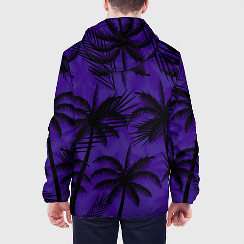 Мужская куртка Пальмы в ночи / 3D-Белый – фото 4