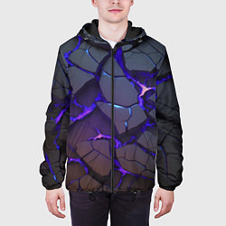 Куртка с капюшоном мужская Светящаяся неоновая лава, цвет: 3D-черный — фото 2