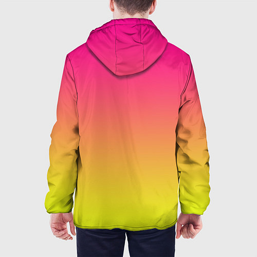 Мужская куртка Фиолетово-желтый градиент / 3D-Белый – фото 4