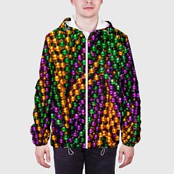 Куртка с капюшоном мужская Разноцветные буссы, цвет: 3D-белый — фото 2