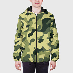 Куртка с капюшоном мужская Лесной камуфляж, цвет: 3D-черный — фото 2
