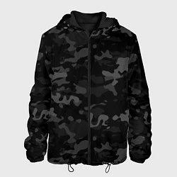 Куртка с капюшоном мужская Ночной камуфляж, цвет: 3D-черный