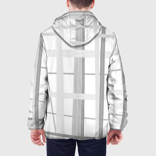 Мужская куртка Светлая серая клетка / 3D-Белый – фото 4