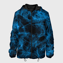 Куртка с капюшоном мужская Синий дым текстура, цвет: 3D-черный