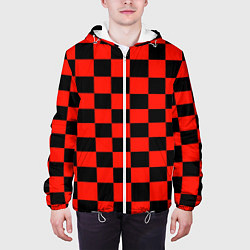 Куртка с капюшоном мужская Красный квадрат, цвет: 3D-белый — фото 2