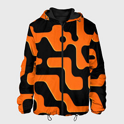 Мужская куртка Черно-оранжевый абстрактный лабиринт