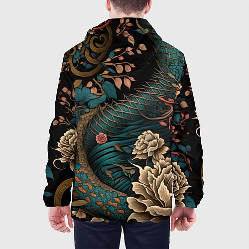 Мужская куртка Японский змей Irezumi / 3D-Черный – фото 4