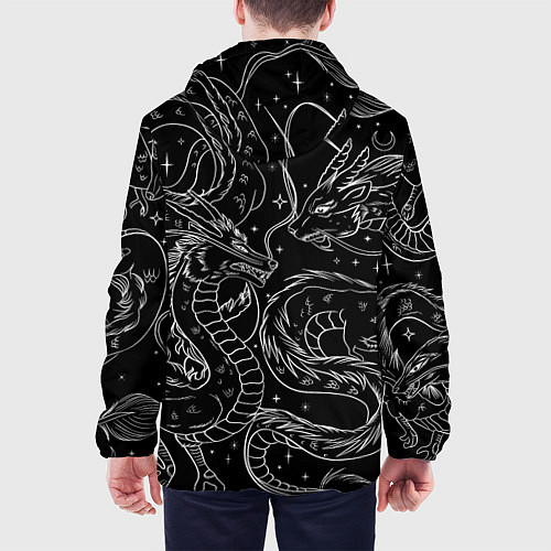 Мужская куртка Дракон - унесенные призраками: тату на черном / 3D-Белый – фото 4